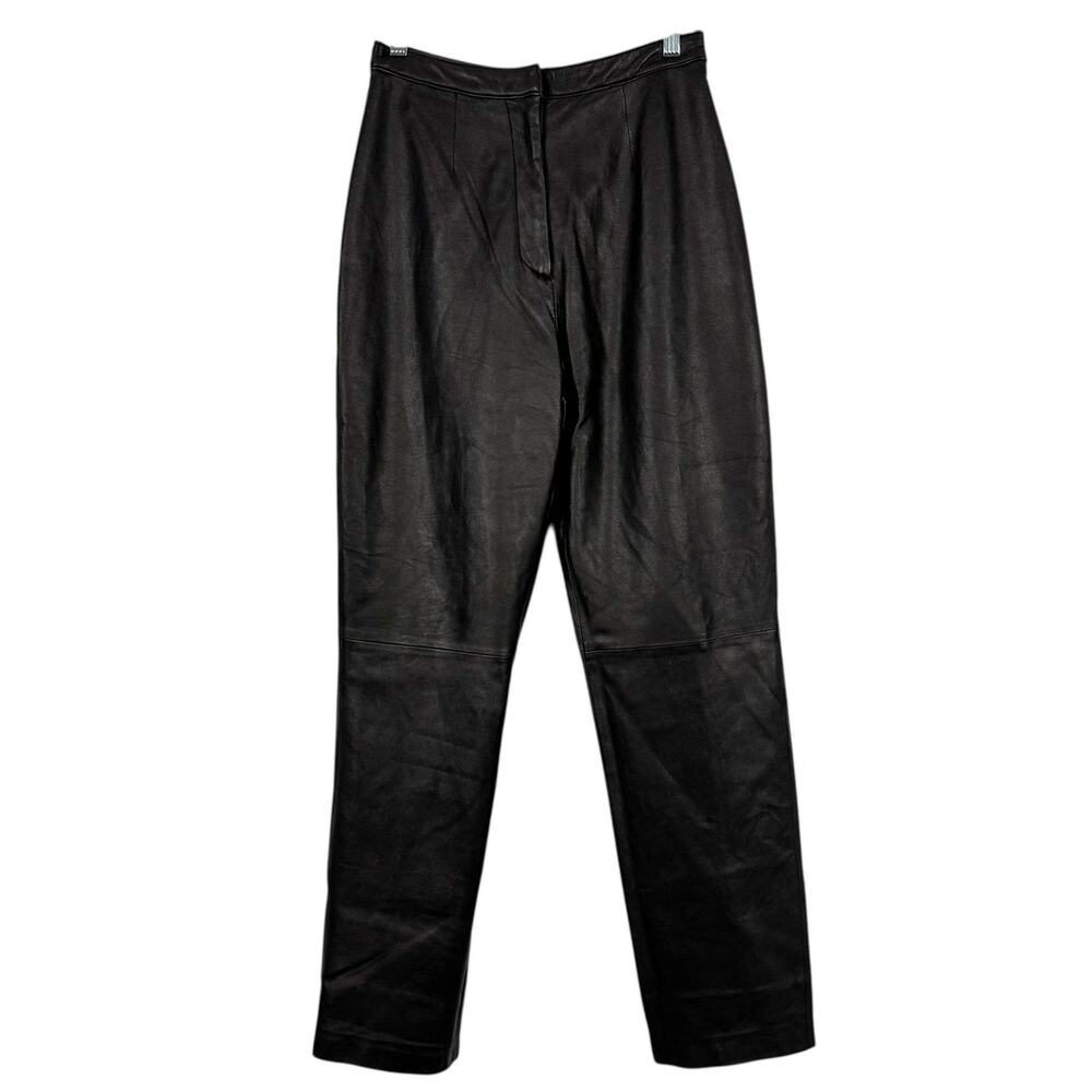 Chandler Hill Classic Vintage 90s Black Leather High Waist Lined Pants 10 Rock